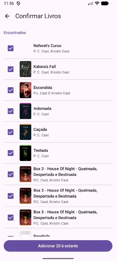 Livros encontrados pelo scanner